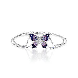 צמידים משובצים אבני חן: Butterfly Chain Bracelet BC 46
